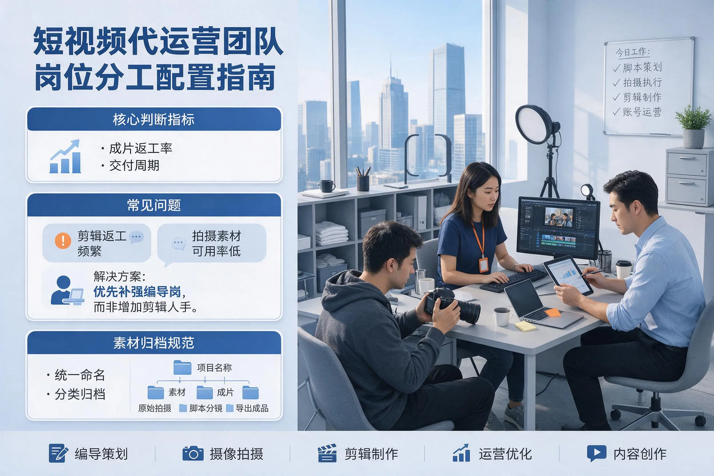 短视频代运营团队如何配置?大庆企业岗位分工科普说明