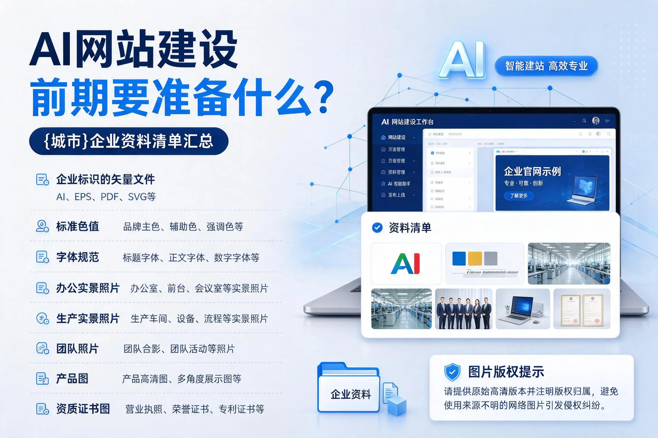 AI网站建设前期要准备什么？大庆企业资料清单汇总